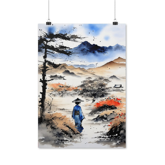 Sumi-e Art - Wasteland wisdom • Traditional Japanese Art on high quality poster