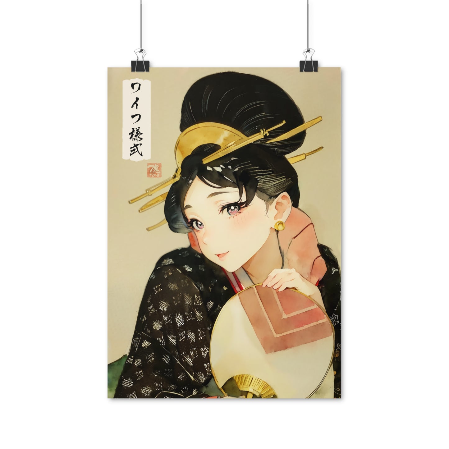 Ukiyo-e Art - Waifu Style • Traditional Japanese Art on high quality poster