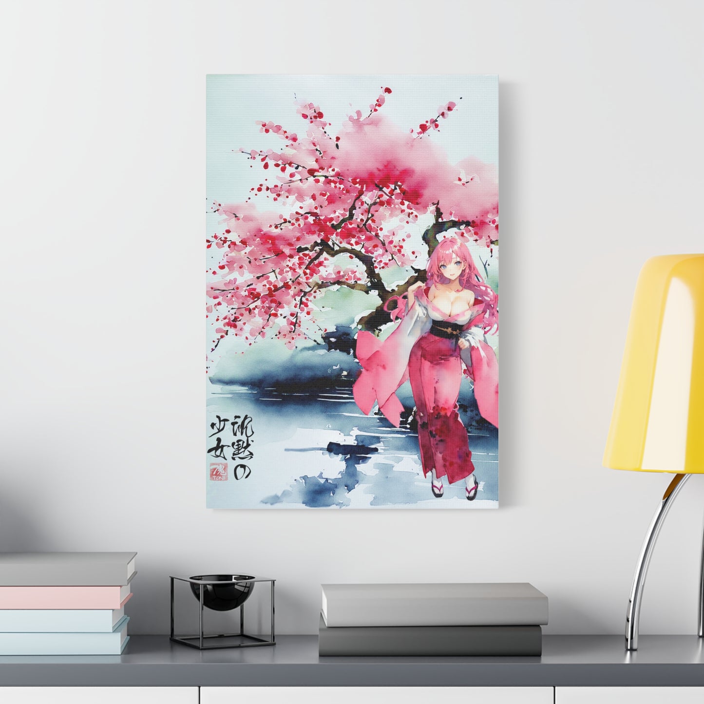 Sumi-e Art  - Die stille Dame • Traditional Japanese Art on high quality Canvas