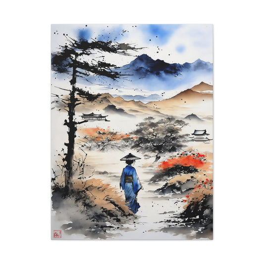 Sumi-e Art - Wasteland wisdom • Traditional Japanese Art on high quality Canvas