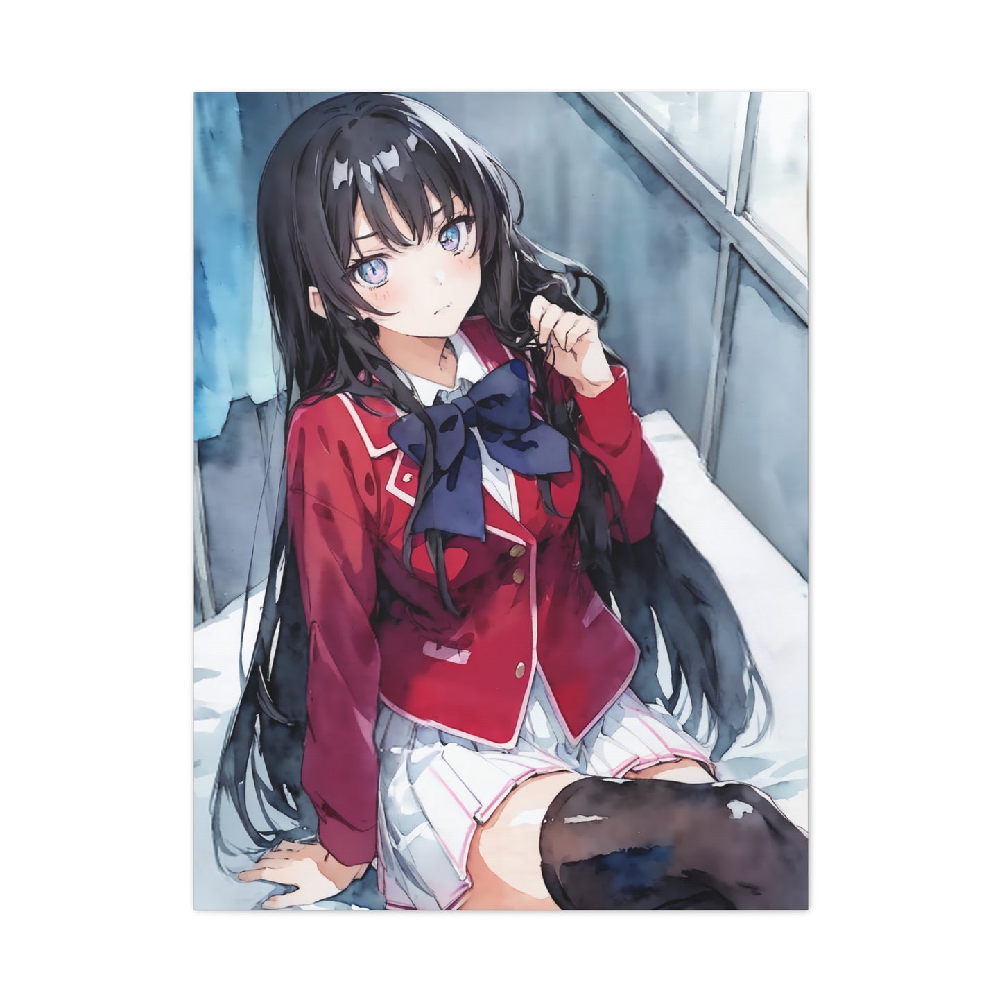 Suzune - Watercolor Anime Art on high quality Canvas