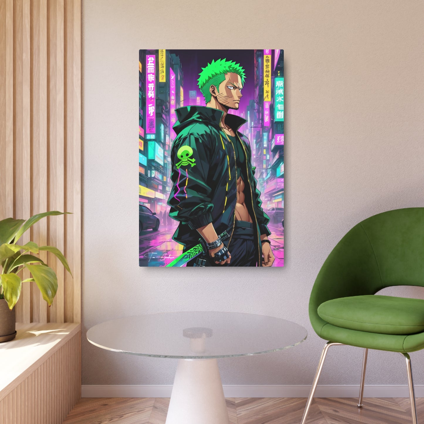 Cyberpunk Zoro 🇺🇸 US Shipping - Anime Art on Metal Poster