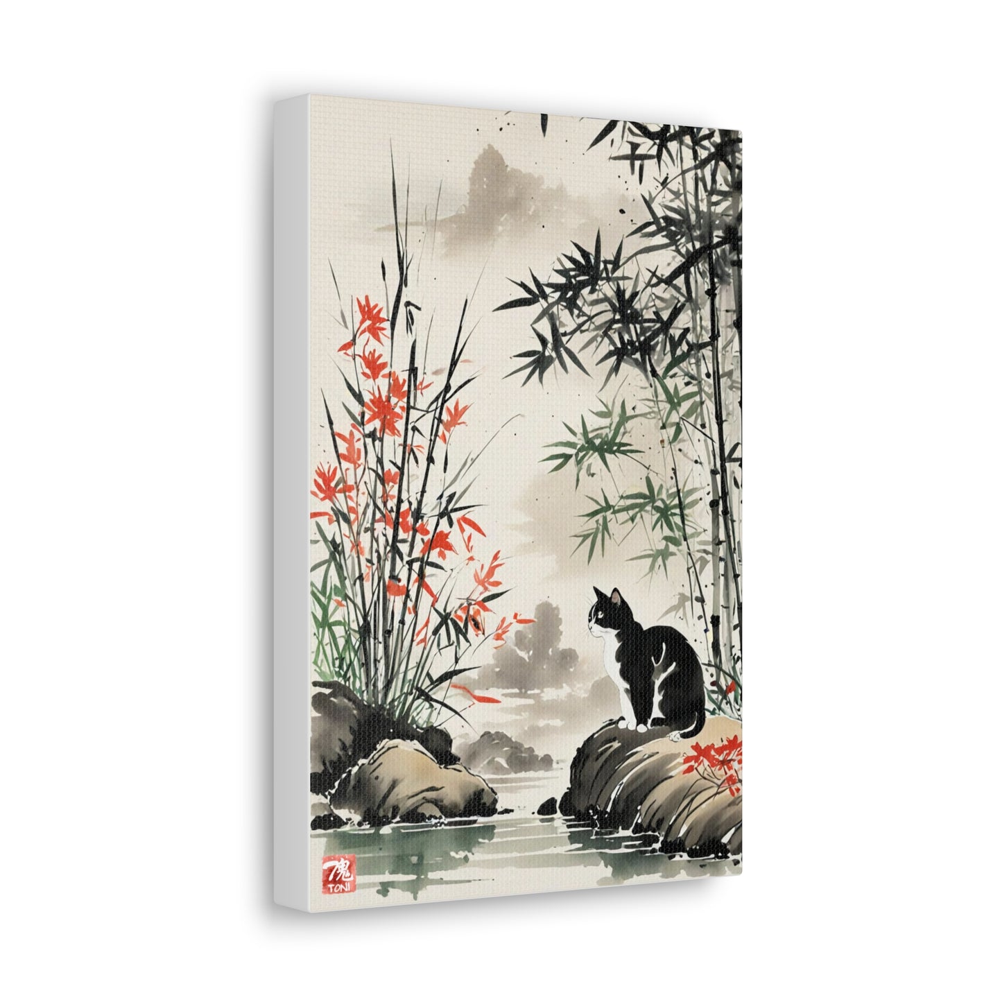 Sumi-e Art - Amidu • Traditional Japanese Art on high quality Canvas