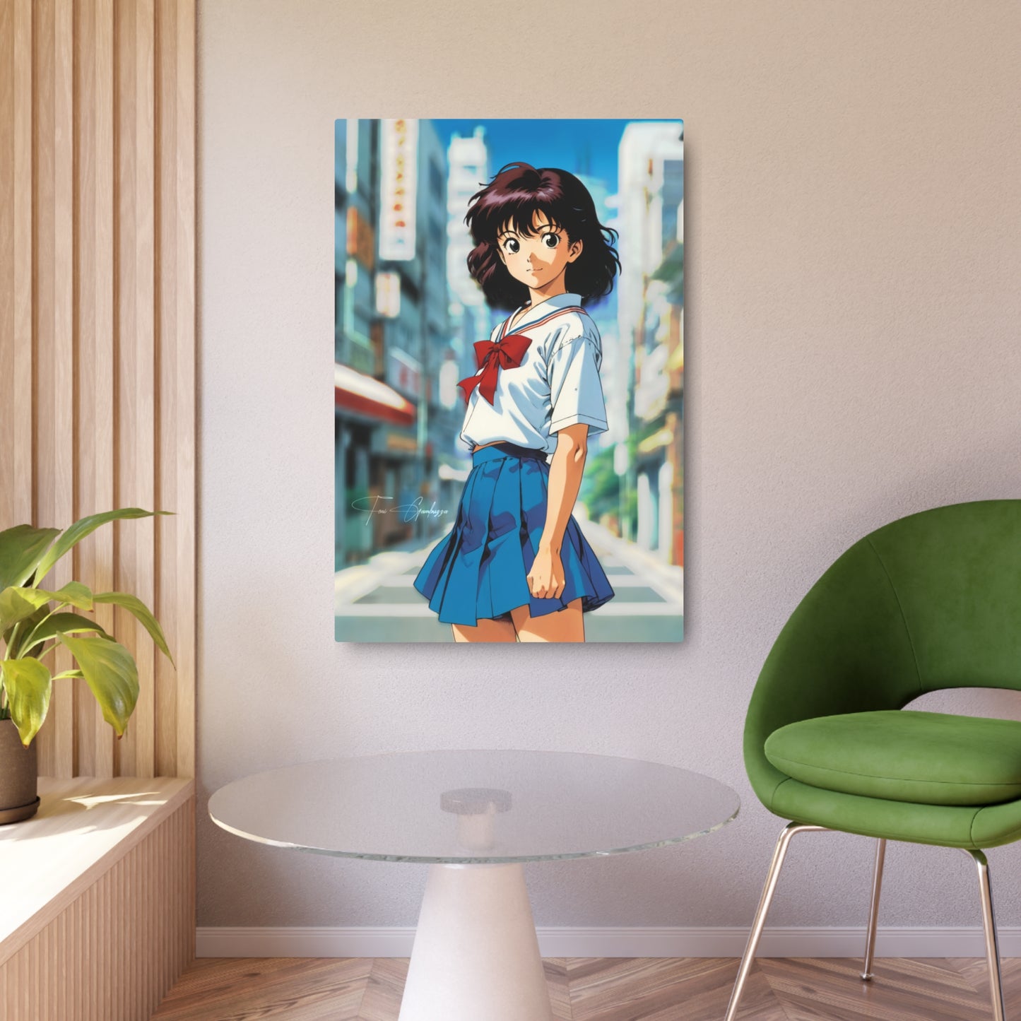 City Pop Collection - Flirty Schoolgirl 🇺🇸 US Shipping - Anime Art on Metal Poster