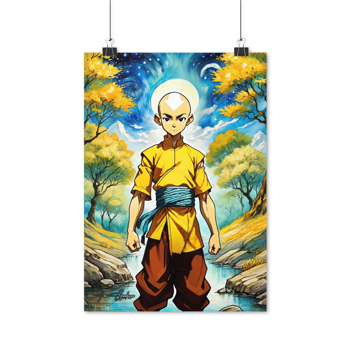 Avatar Aang - Anime Art on high quality poster