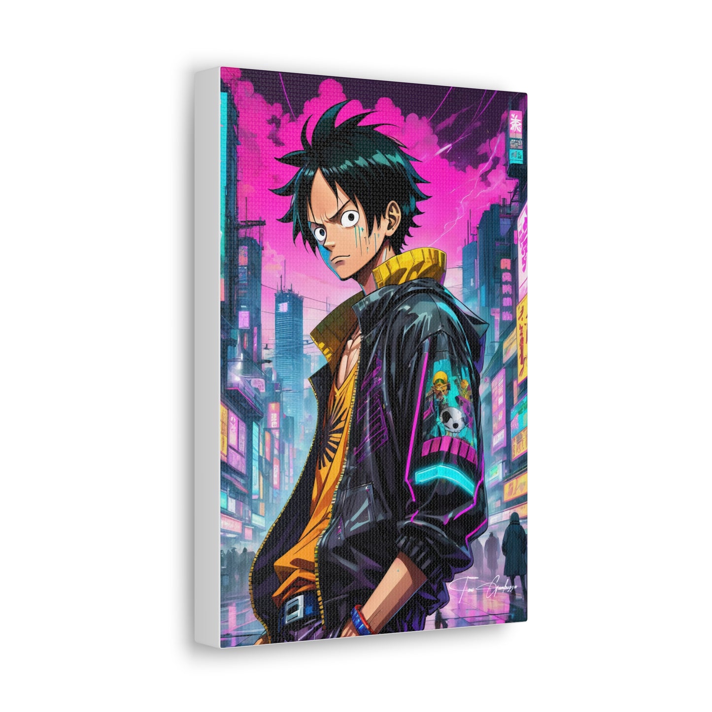 Cyberpunk Luffy - Anime Art on high quality Canvas