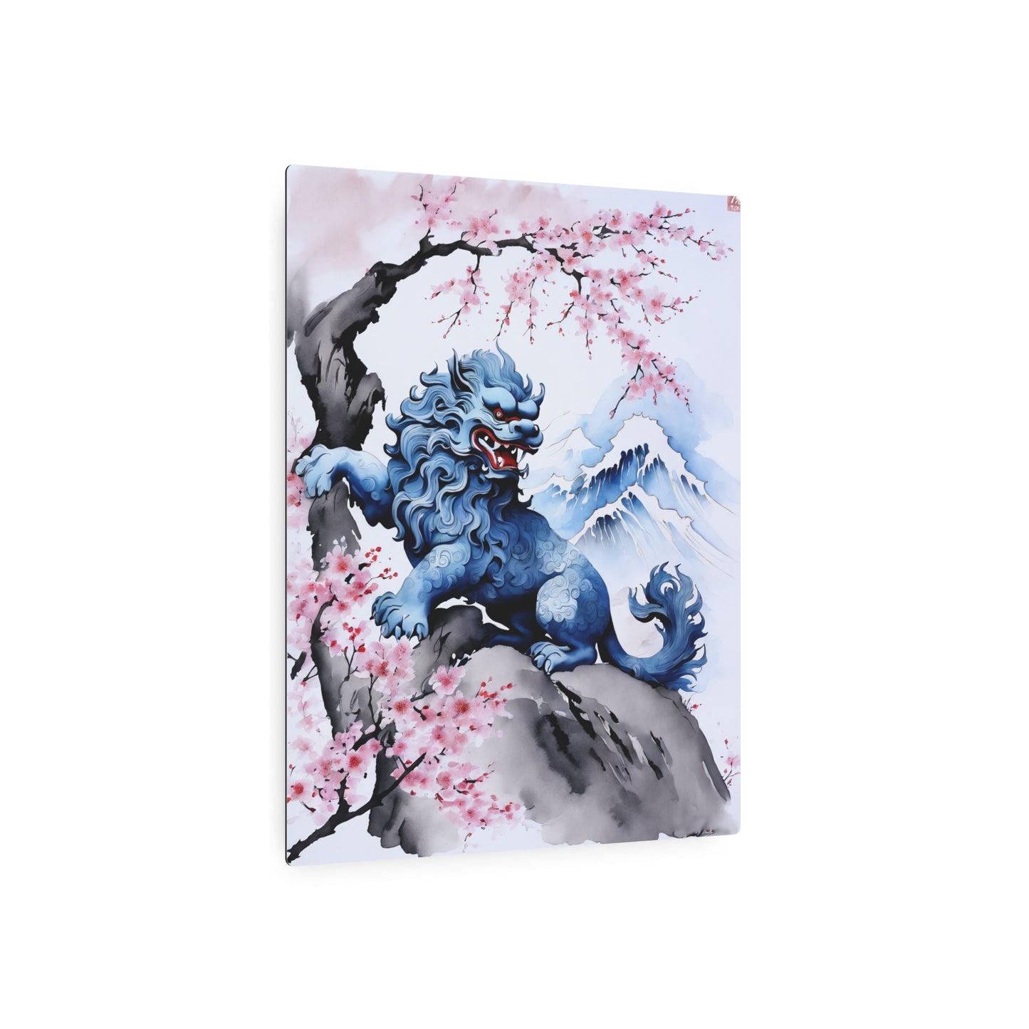 Sumi-e Art - Komainu 🇺🇸 US Shipping - Traditional Japanese Art on Metal Poster