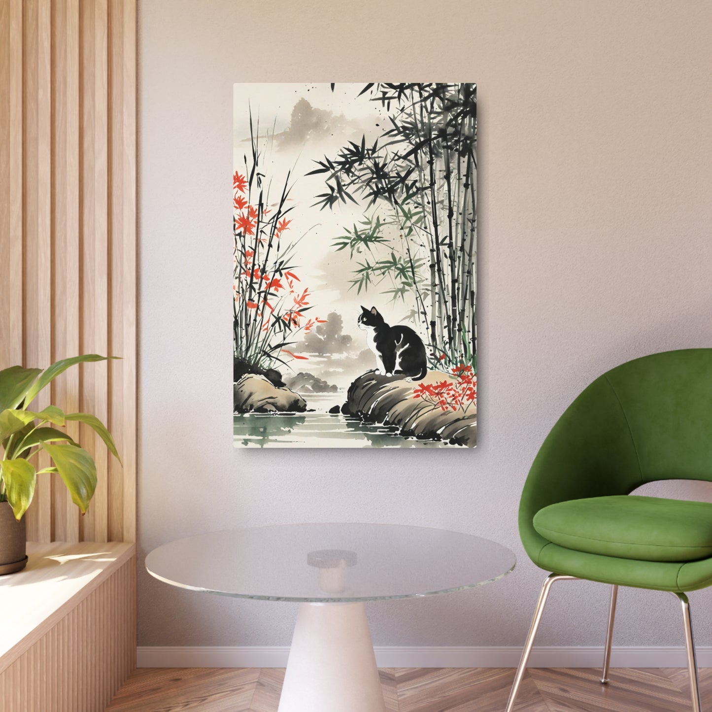 Sumi-e Art - Amidu 🇺🇸 US Shipping - Traditional Japanese Art on Metal Poster