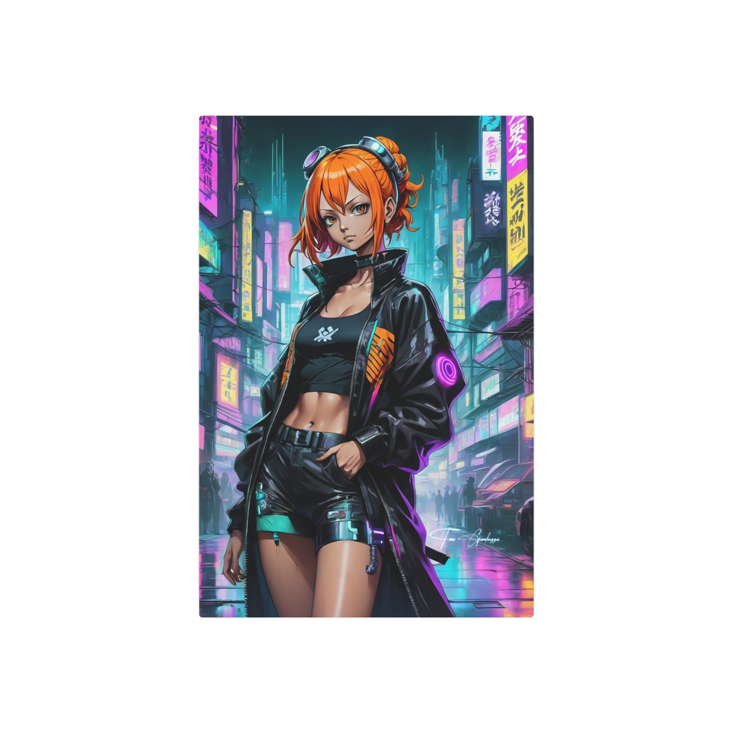 Cyberpunk Nami 🇺🇸 US Shipping - Anime Art on Metal Poster