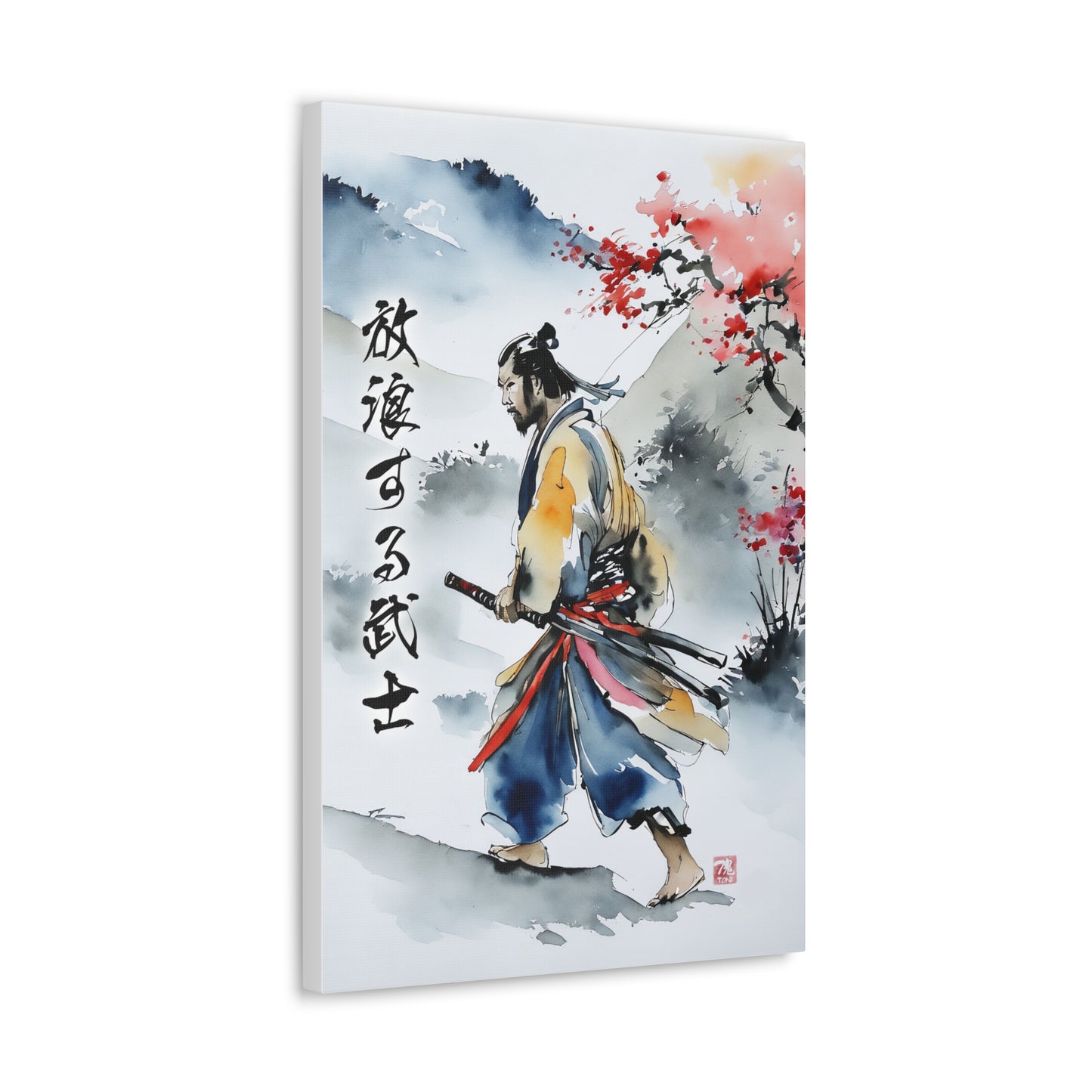 Sumi-e Art  - Wandering Samurai • Traditional Japanese Art on high quality Canvas