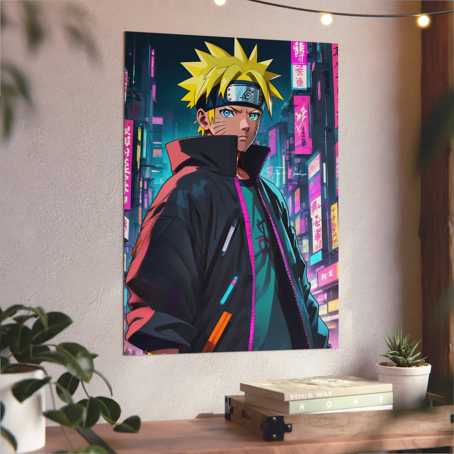 Cyberpunk Naruto 🇩🇪 GER Shipping - Anime Art on Metal Poster