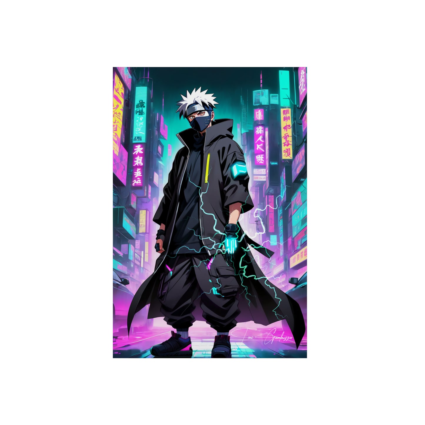 Cyberpunk Kakashi 🇩🇪 GER Shipping - Anime Art on Metal Poster