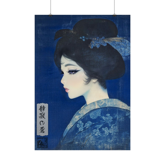 Ukiyo-e Art - Silence of the Blue • Traditional Japanese Art on high quality poster