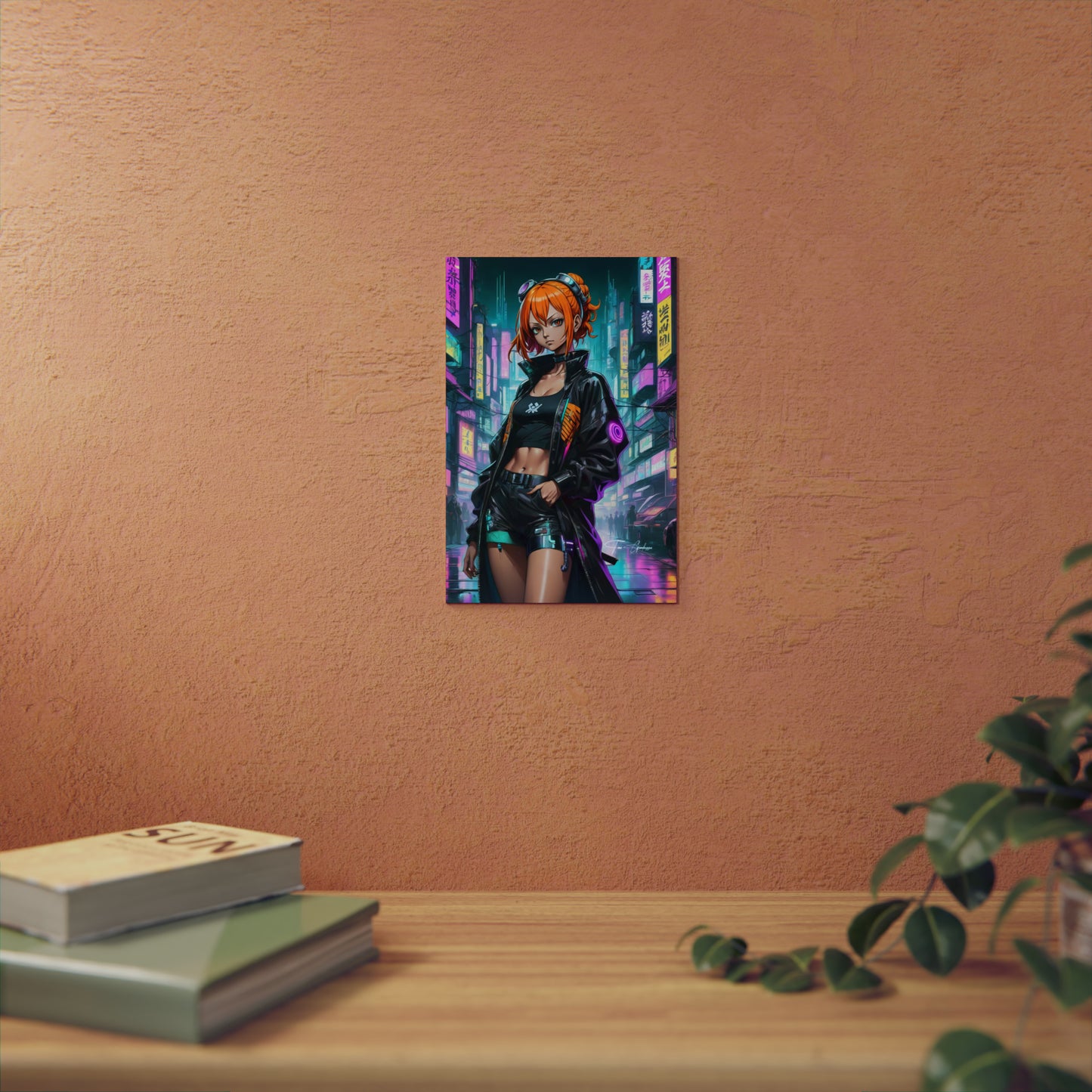 Cyberpunk Nami 🇩🇪 GER Shipping - Anime Art on Metal Poster