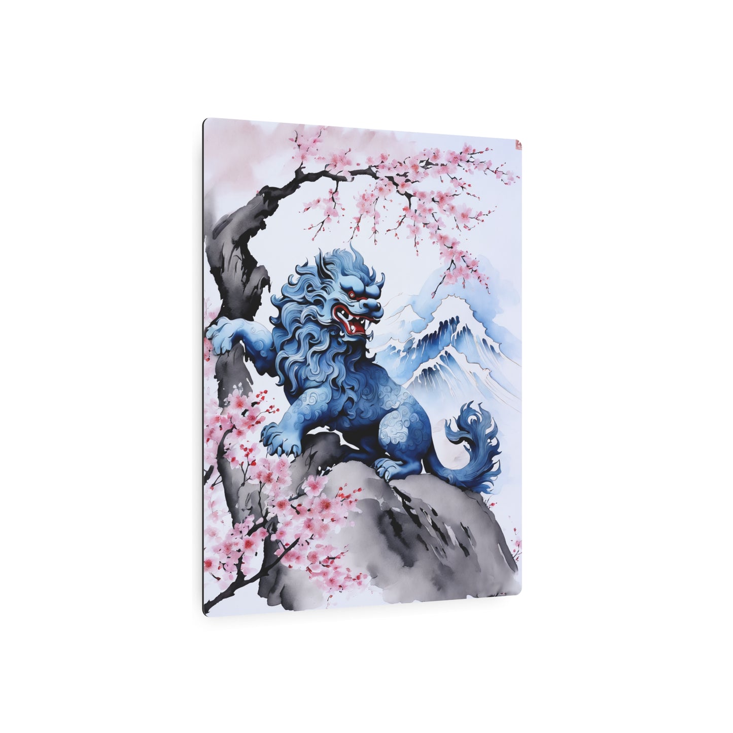 Sumi-e Art - Komainu 🇺🇸 US Shipping - Traditional Japanese Art on Metal Poster