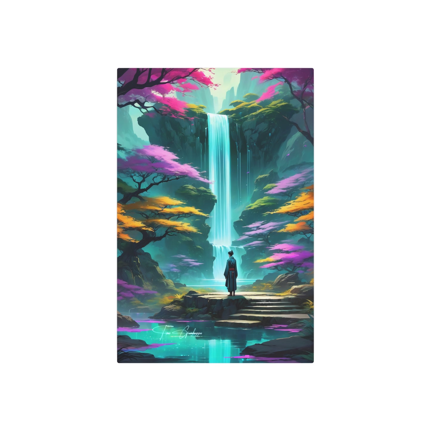 Zen Reflections: Flow 🇺🇸 US Shipping- Anime Art on Metal Poster