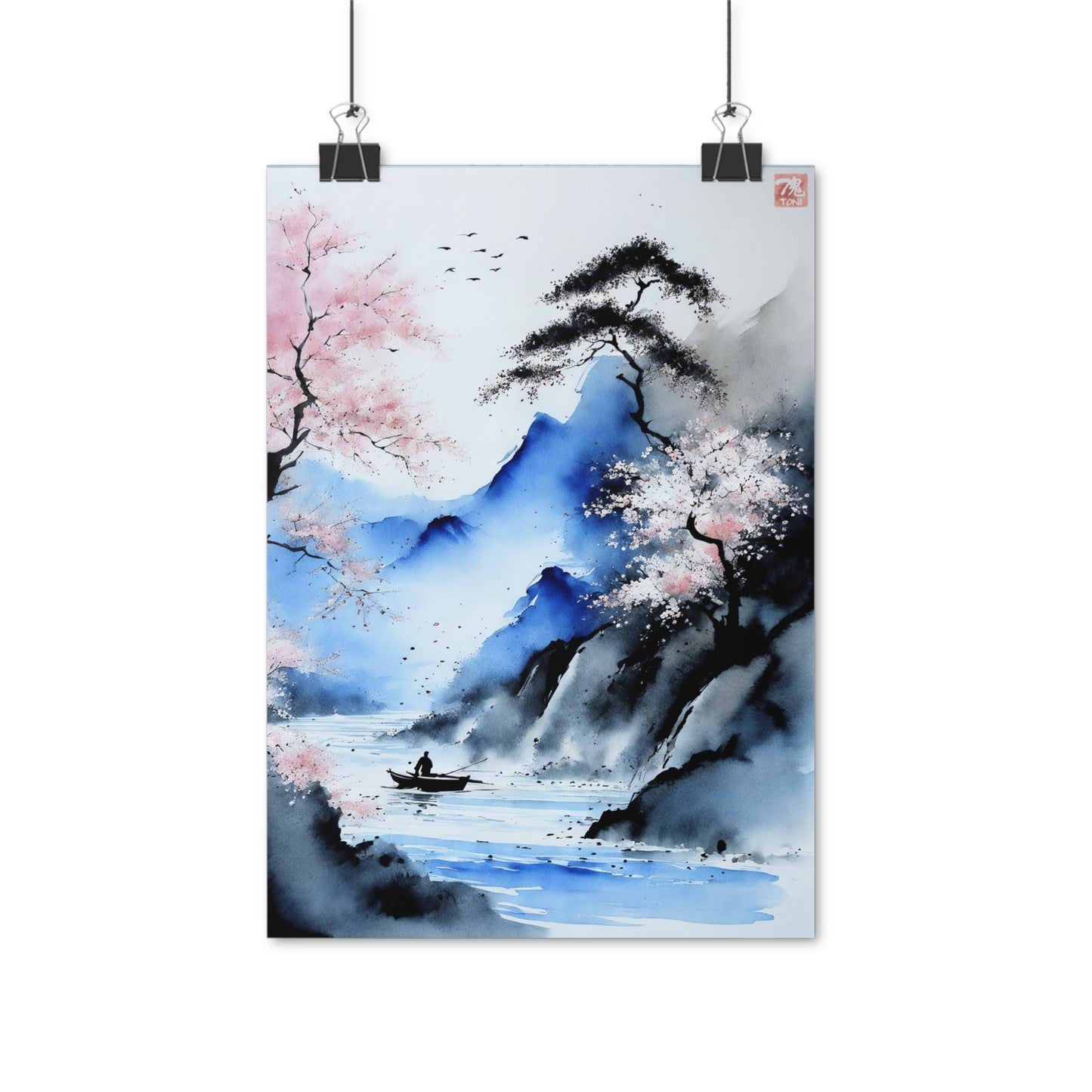 Sumi-e Art - Silent waters • Traditional Japanese Art on high quality poster