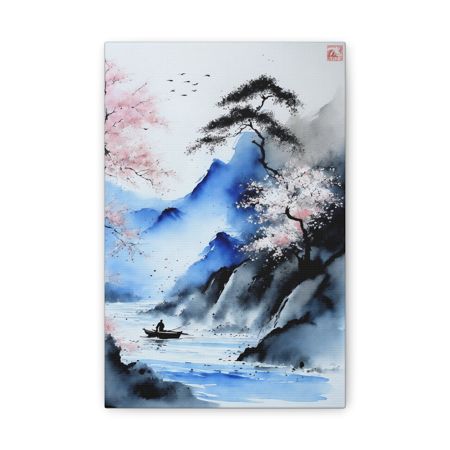 Sumi-e Art - Silent waters • Traditional Japanese Art on high quality Canvas