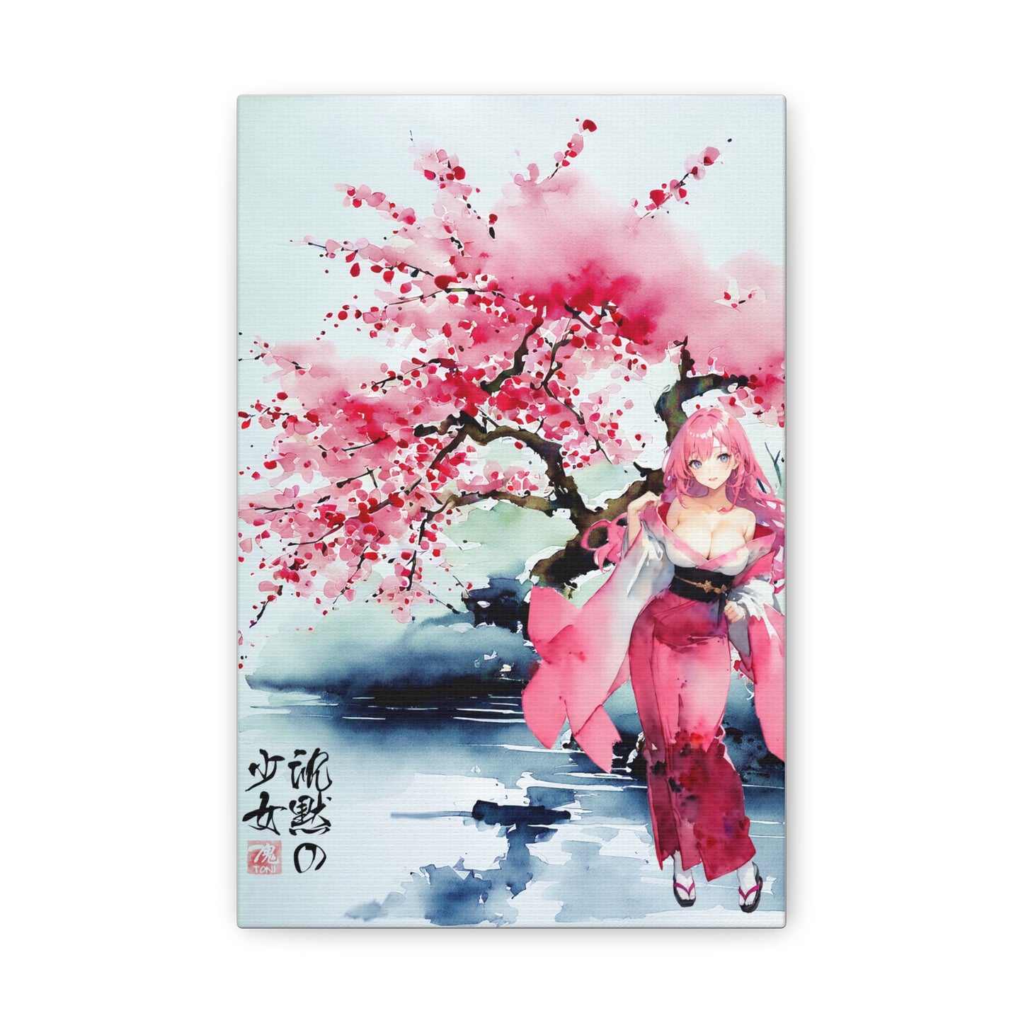 Sumi-e Art  - Die stille Dame • Traditional Japanese Art on high quality Canvas