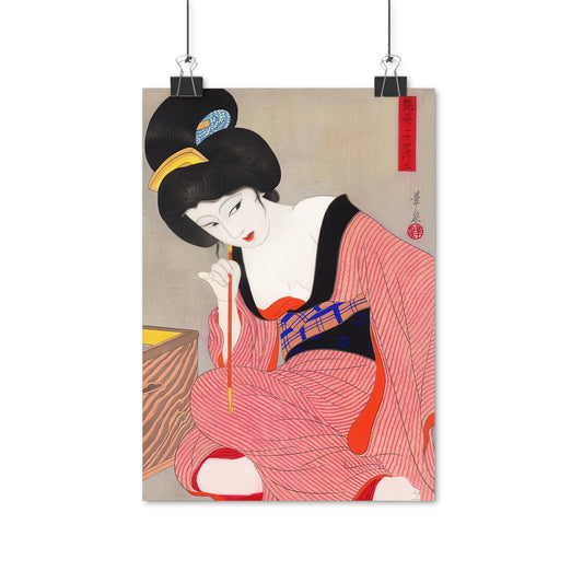 Ukiyo-e Art - Before the mirror - Ōhira Kasen • Traditional Japanese Art on high quality poster