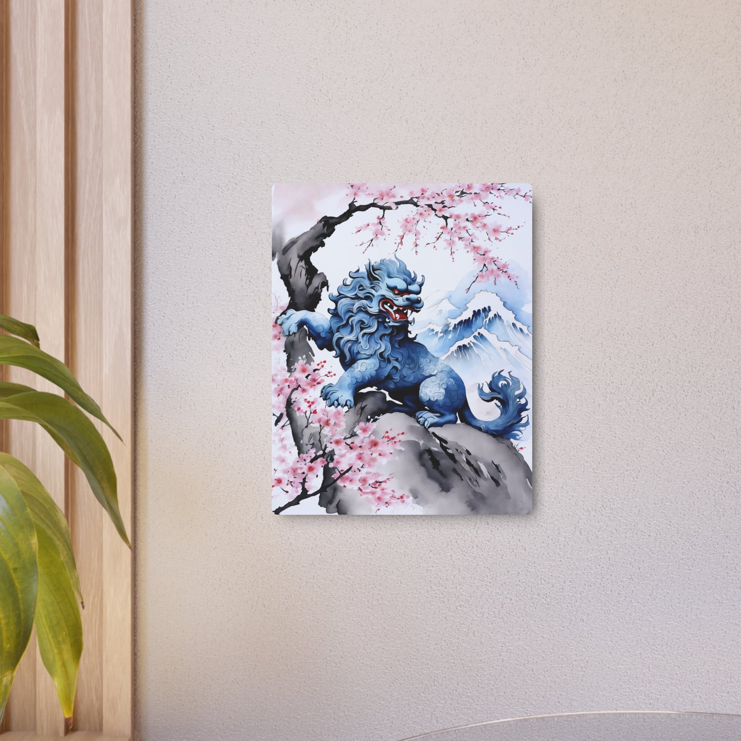 Sumi-e Art - Komainu 🇺🇸 US Shipping - Traditional Japanese Art on Metal Poster