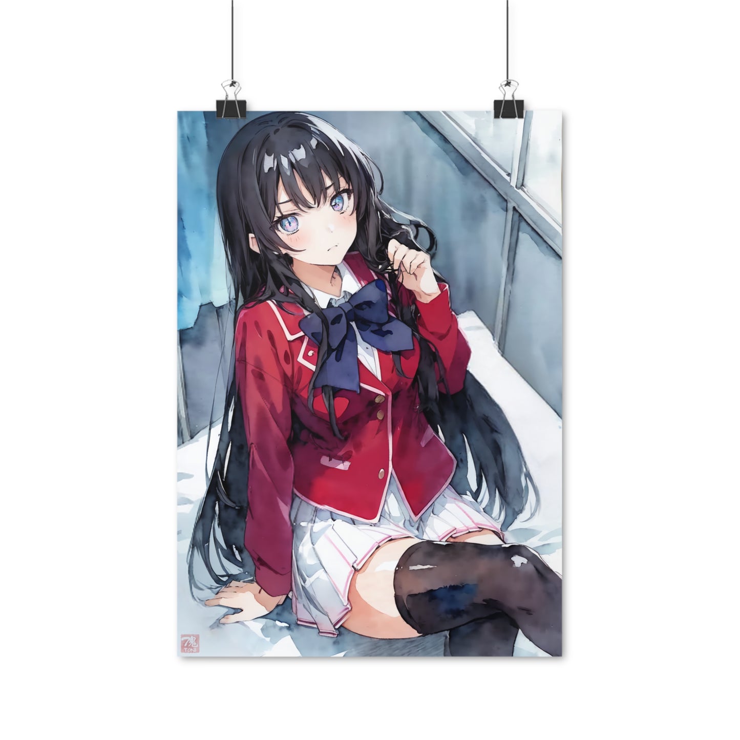 Suzune - Watercolor Anime Art on high quality poster