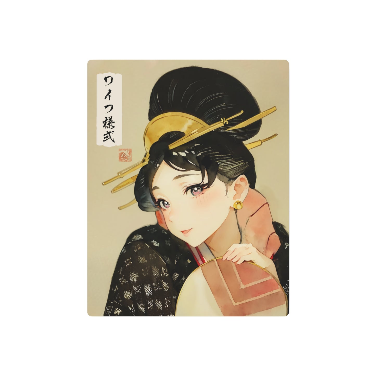 Ukiyo-e Art - Waifu Style 🇺🇸 US Shipping - Traditional Japanese Art on Metal Poster