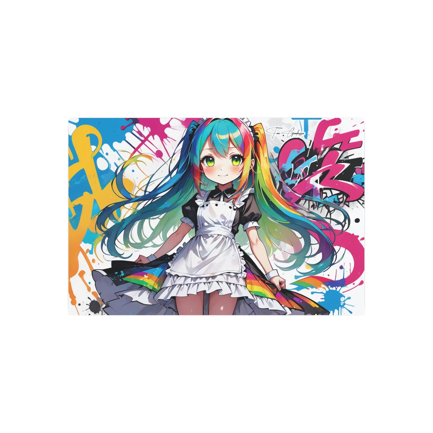 Manga Mural: Nanase 🇺🇸 US Shipping - Anime Graffiti Art on Metal Poster