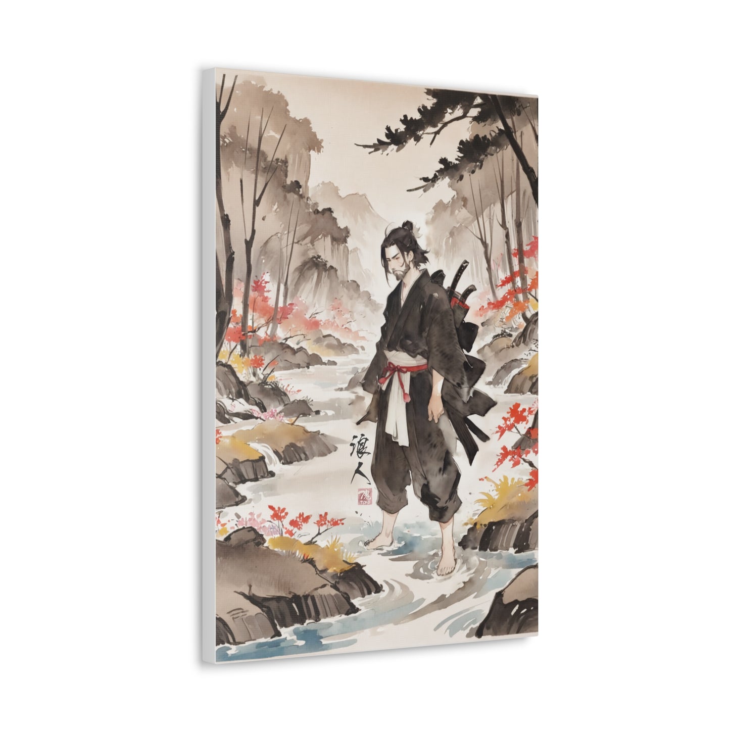 Sumi-e Art  - Ronin • Traditional Japanese Art on high quality Canvas