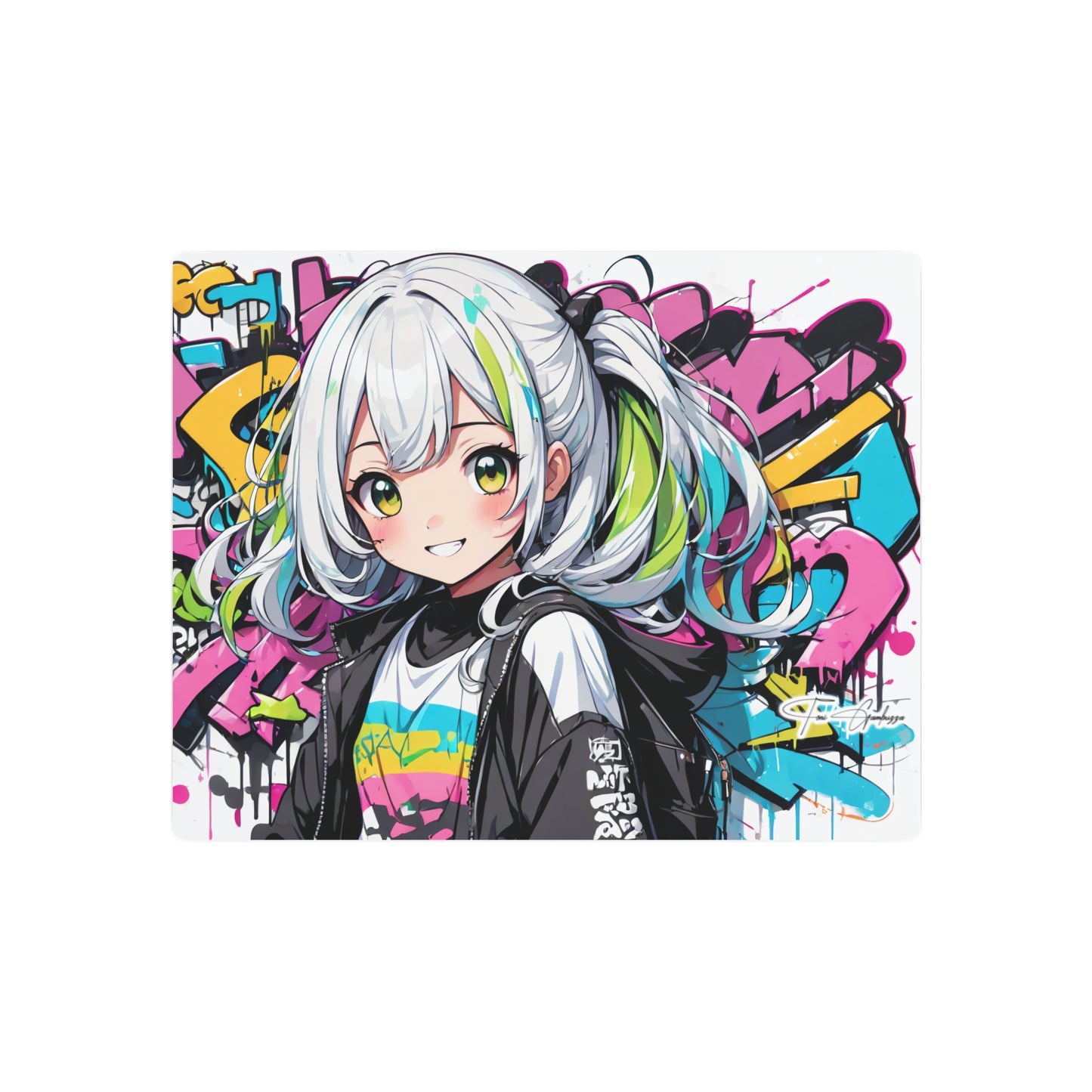 Manga Mural: Tomoyo 🇺🇸 US Shipping - Anime Graffiti Art on Metal Poster