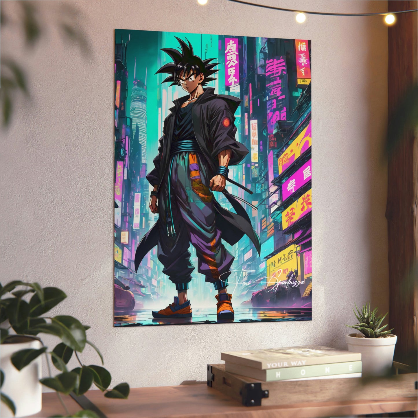 Cyberpunk Xeno Goku 🇩🇪 GER Shipping - Anime Art on Metal Poster