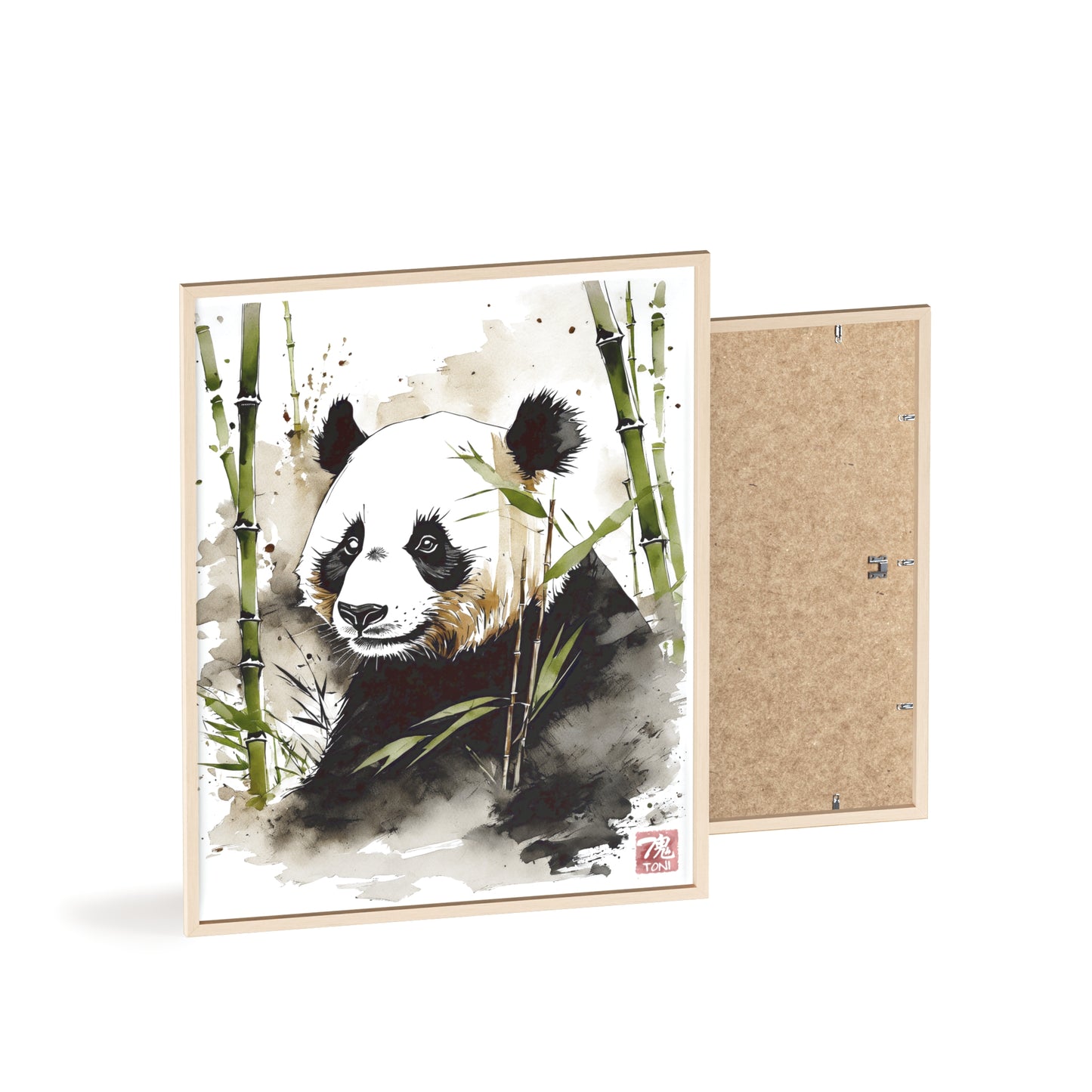 Sumi-e Art - Panda • Traditional Japanese Art • Framed