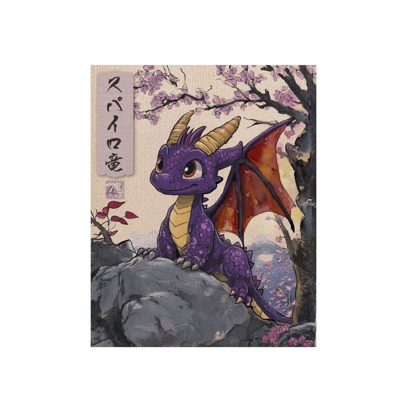 Ukiyo-e Art - Spyro the Dragon 🇩🇪 GER Shipping - Traditional Japanese Art on Metal Poster