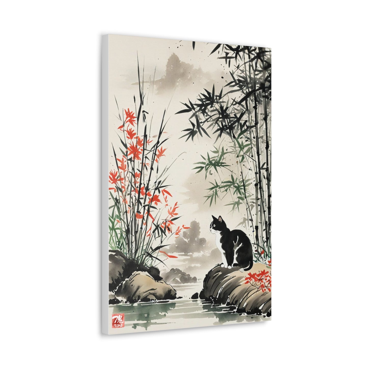 Sumi-e Art - Amidu • Traditional Japanese Art on high quality Canvas