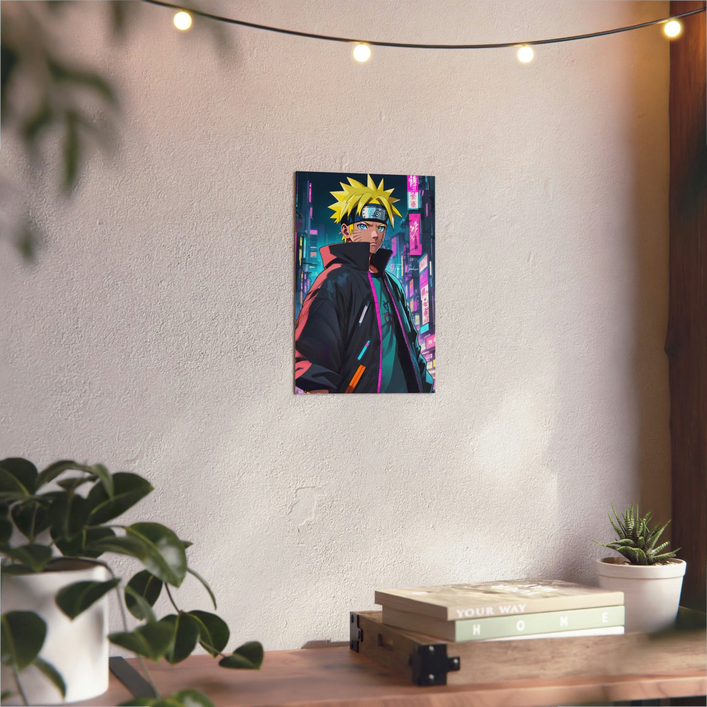 Cyberpunk Naruto 🇩🇪 GER Shipping - Anime Art on Metal Poster