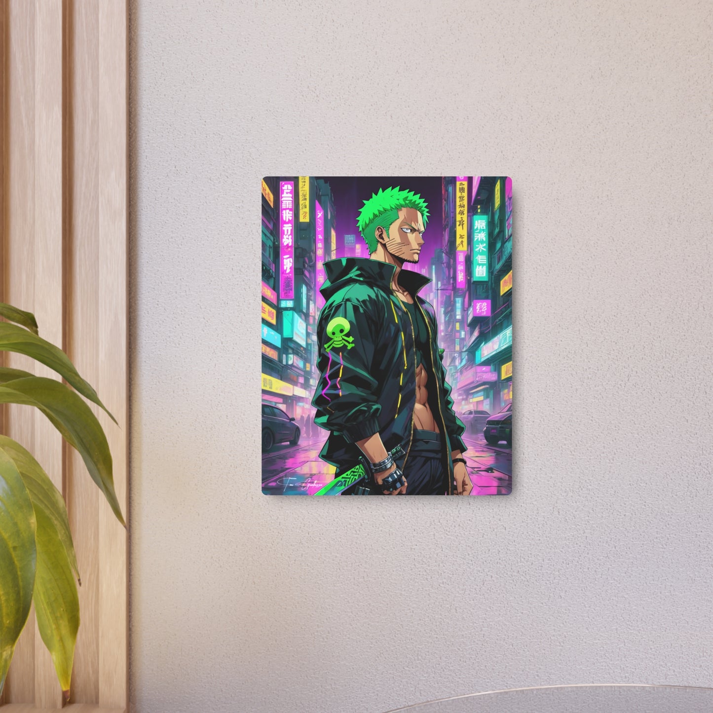 Cyberpunk Zoro 🇺🇸 US Shipping - Anime Art on Metal Poster