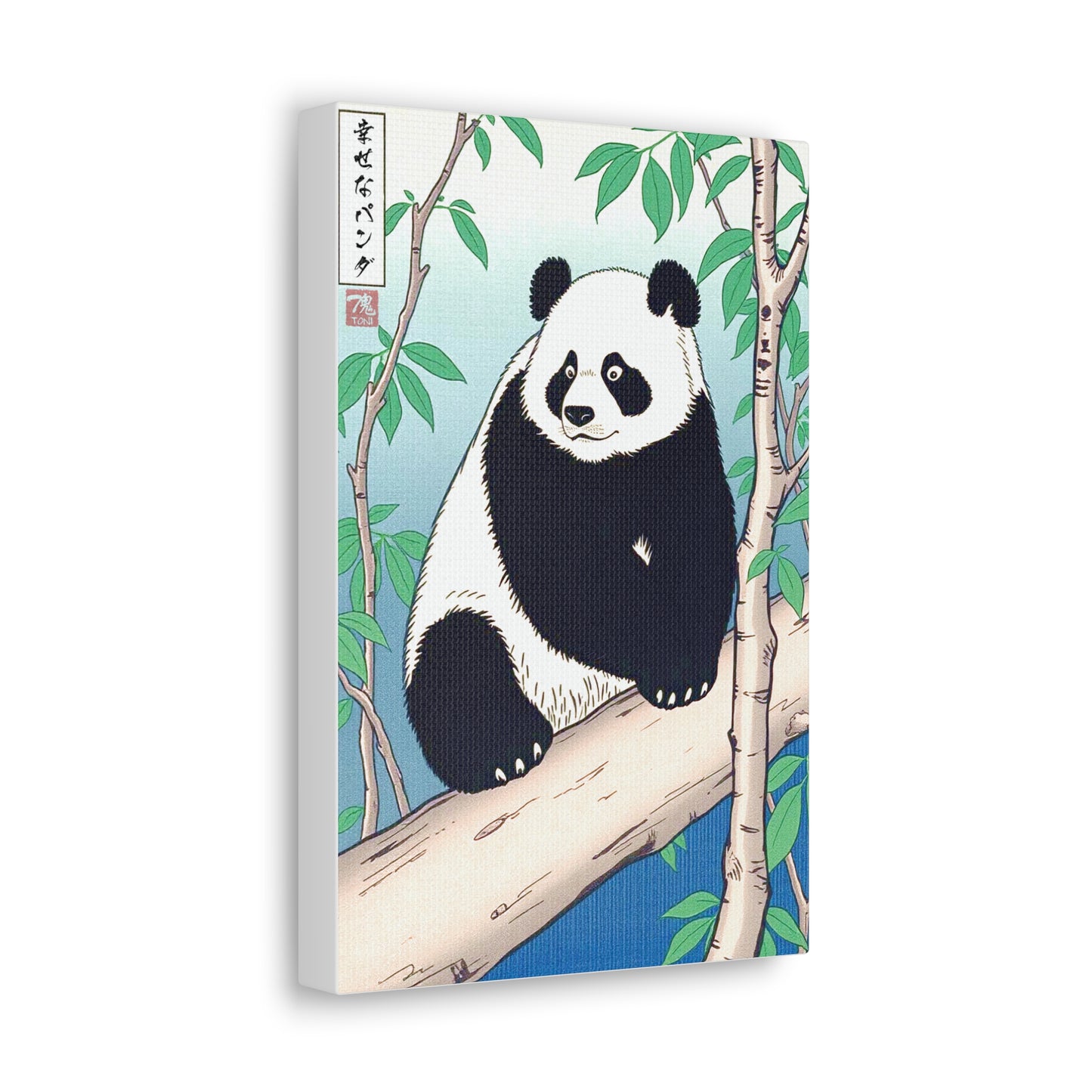 Ukiyo-e Art - Happy Panda • Traditional Japanese Art on high quality Canvas