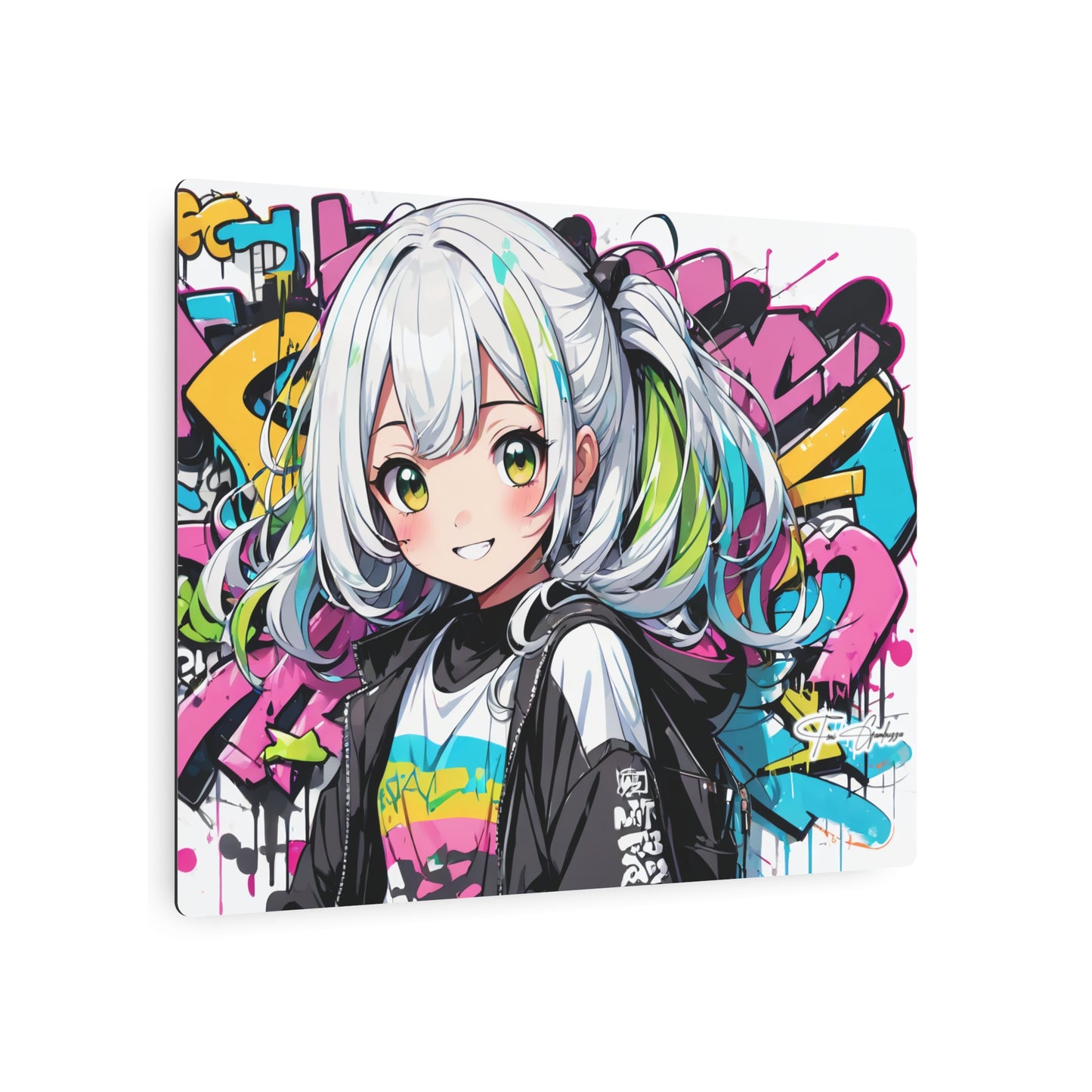 Manga Mural: Tomoyo 🇺🇸 US Shipping - Anime Graffiti Art on Metal Poster