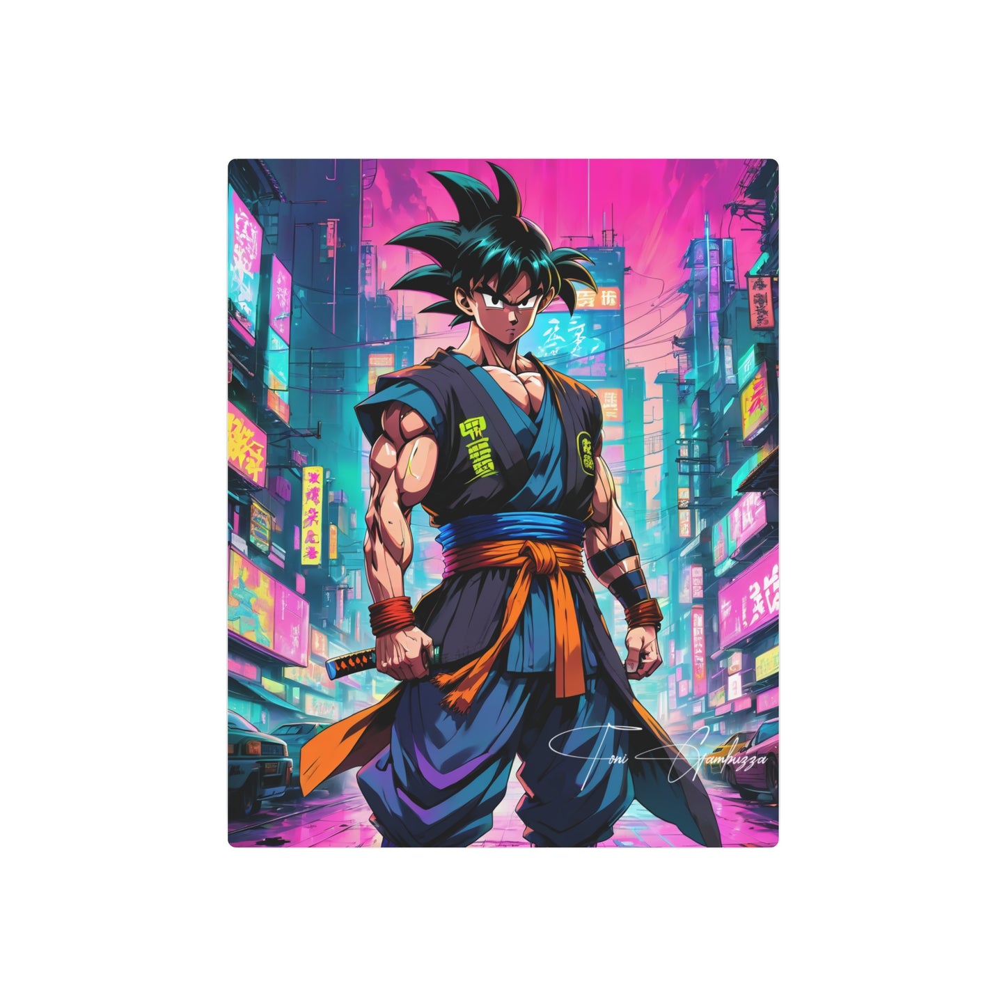 Cyberpunk Goku 🇺🇸 US Shipping - Anime Art on Metal Poster