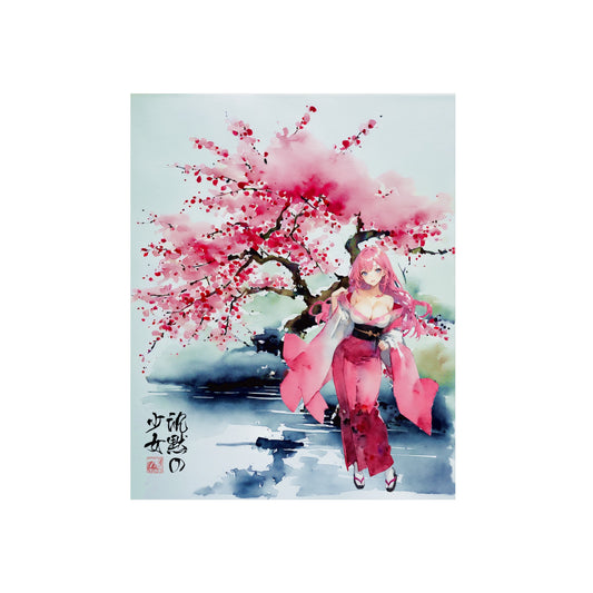 Sumi-e Art - Die stille Dame 🇩🇪 GER Shipping - Traditional Japanese Art on Metal Poster