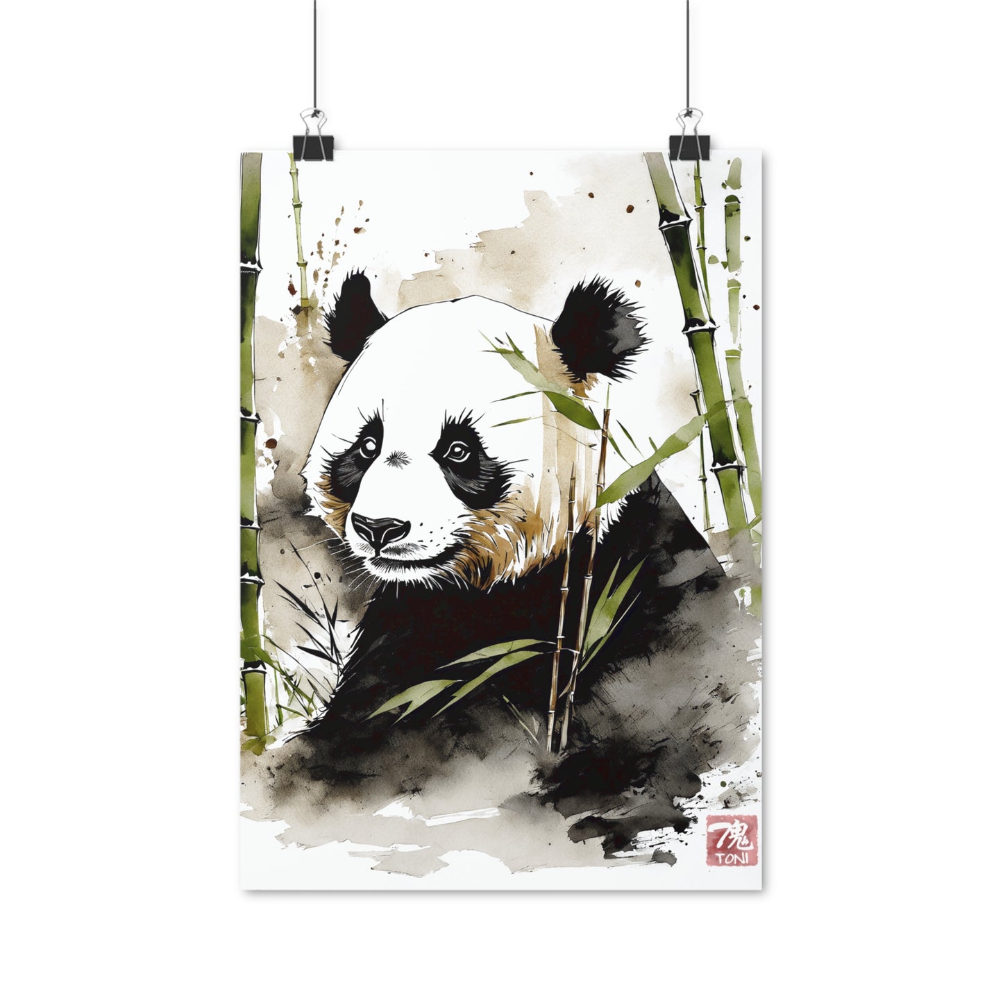 Sumi-e Art - Panda • Traditional Japanese Art on high quality poster