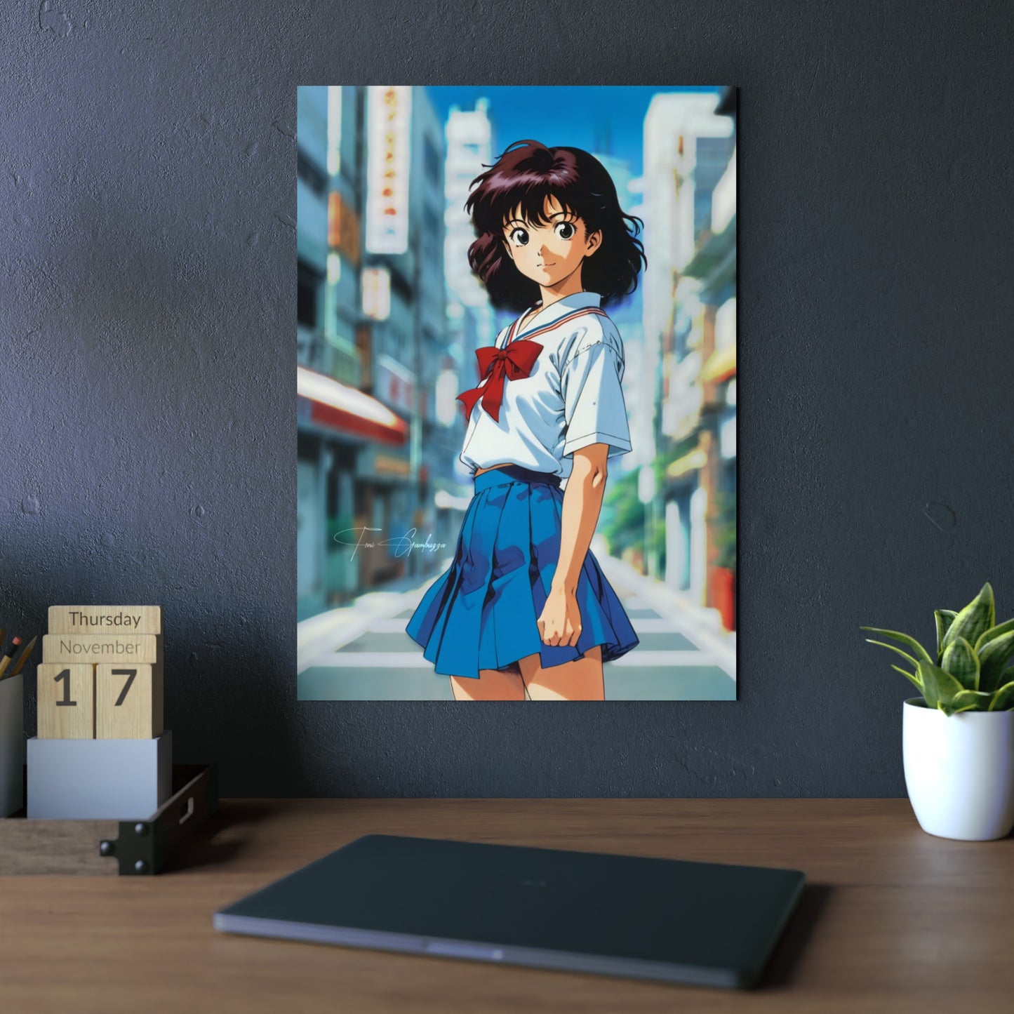 City Pop Collection - Flirty Schoolgirl 🇩🇪 GER Shipping - Anime Art on Metal Poster