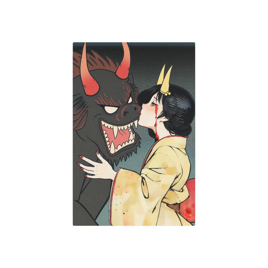 Ukiyo-e Art - Friendship with the demon inside 🇺🇸 US Shipping - Traditional Japanese Art on Metal Poster