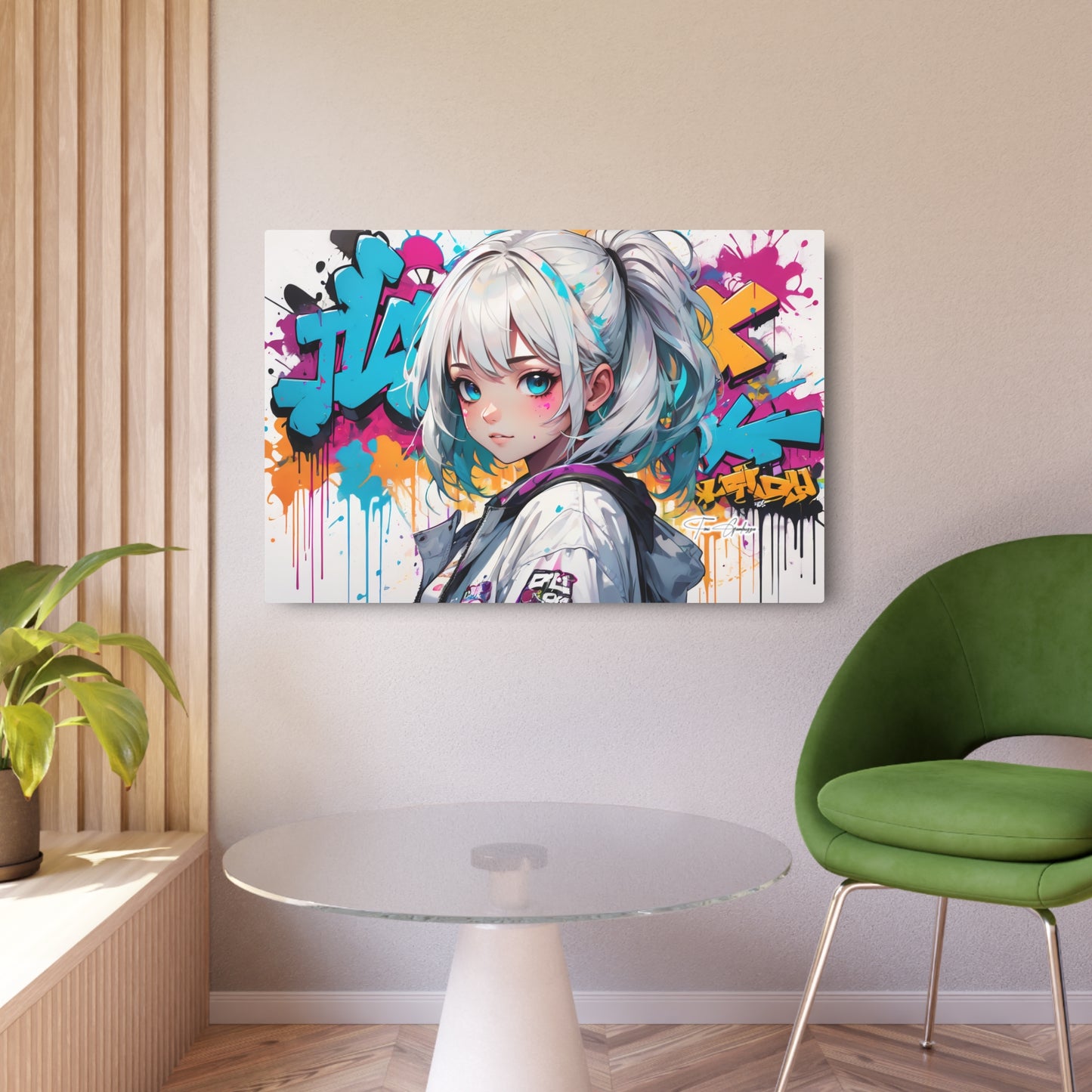 Manga Mural: Mariko 🇺🇸 US Shipping - Anime Graffiti Art on Metal Poster