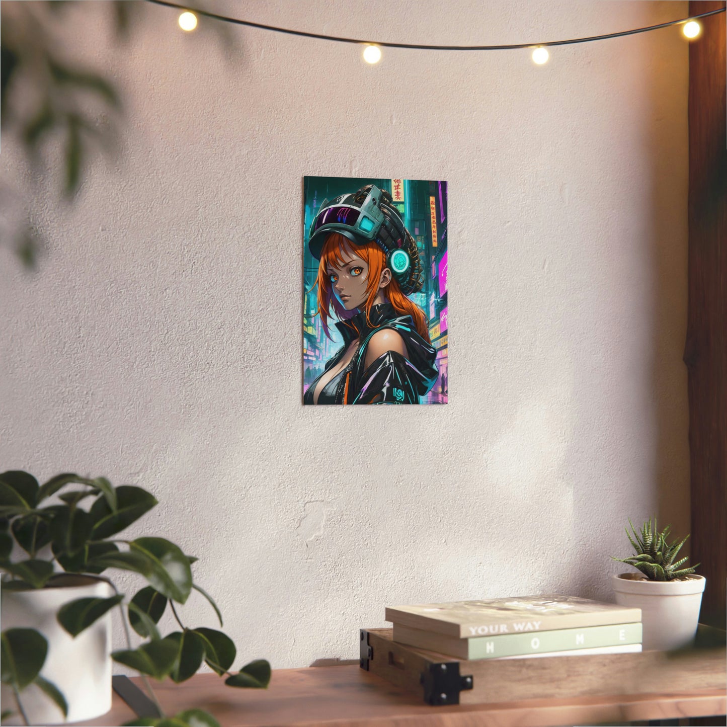 Cyberpunk Nami Portrait 🇩🇪 GER Shipping - Anime Art on Metal Poster