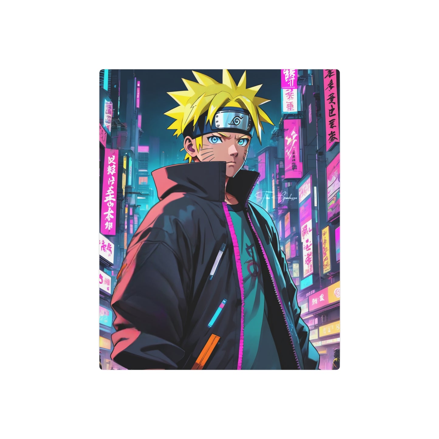 Cyberpunk Naruto 🇺🇸 US Shipping - Anime Art on Metal Poster