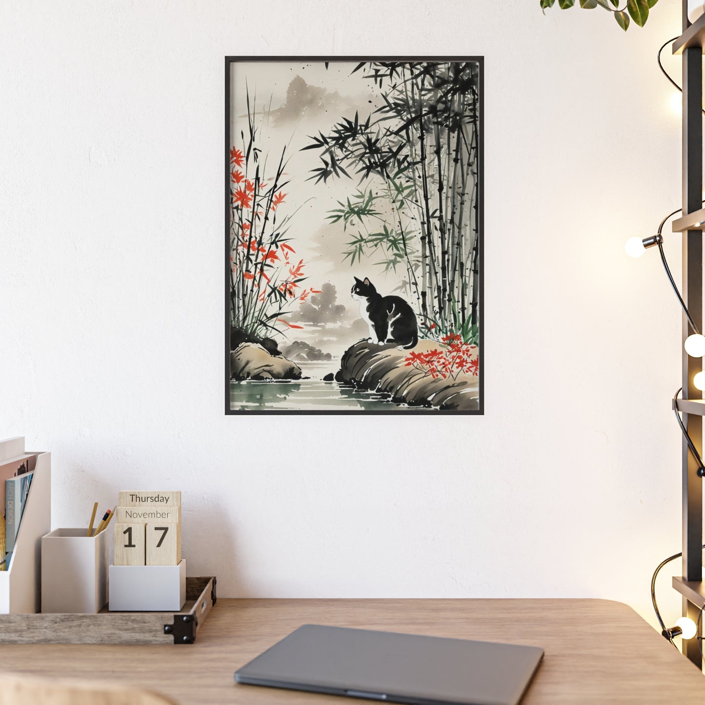 Sumi-e Art - Amidu • Traditional Japanese Art • Framed