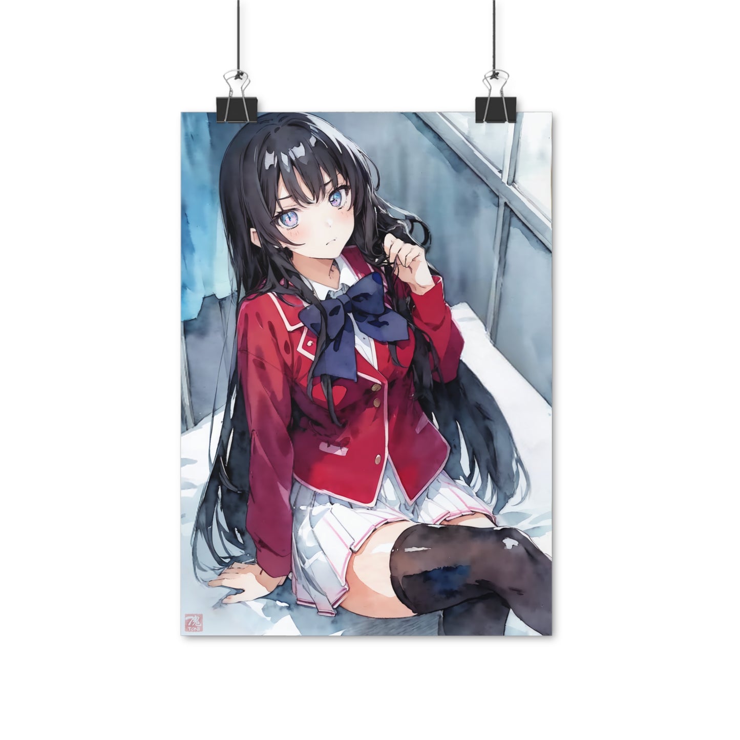 Suzune - Watercolor Anime Art on high quality poster