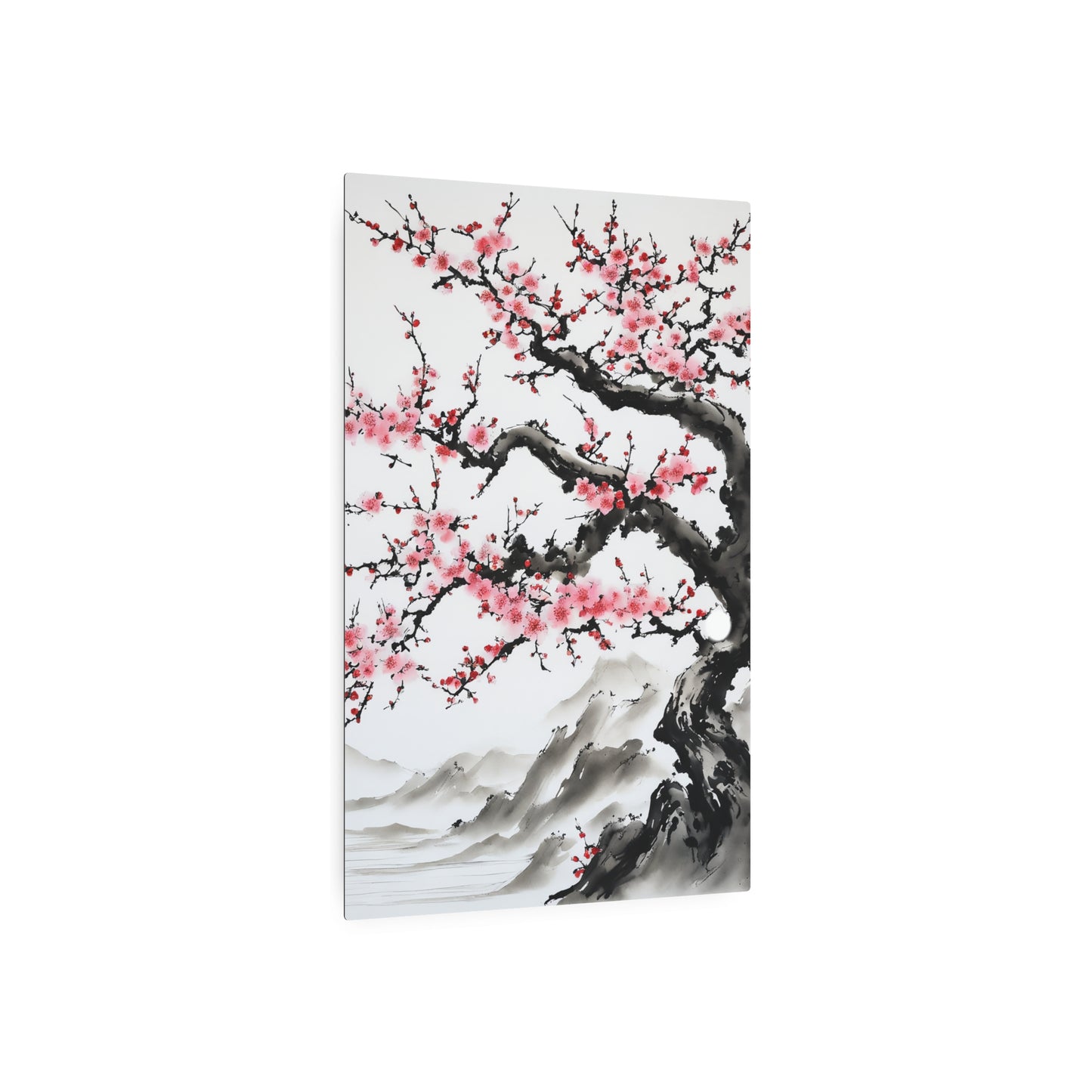 Sumi-e Art - Bodhi Tree 🇺🇸 US Shipping - Traditional Japanese Art on Metal Poster