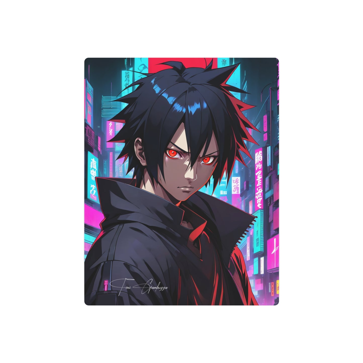 Cyberpunk Sasuke 🇺🇸 US Shipping - Anime Art on Metal Poster